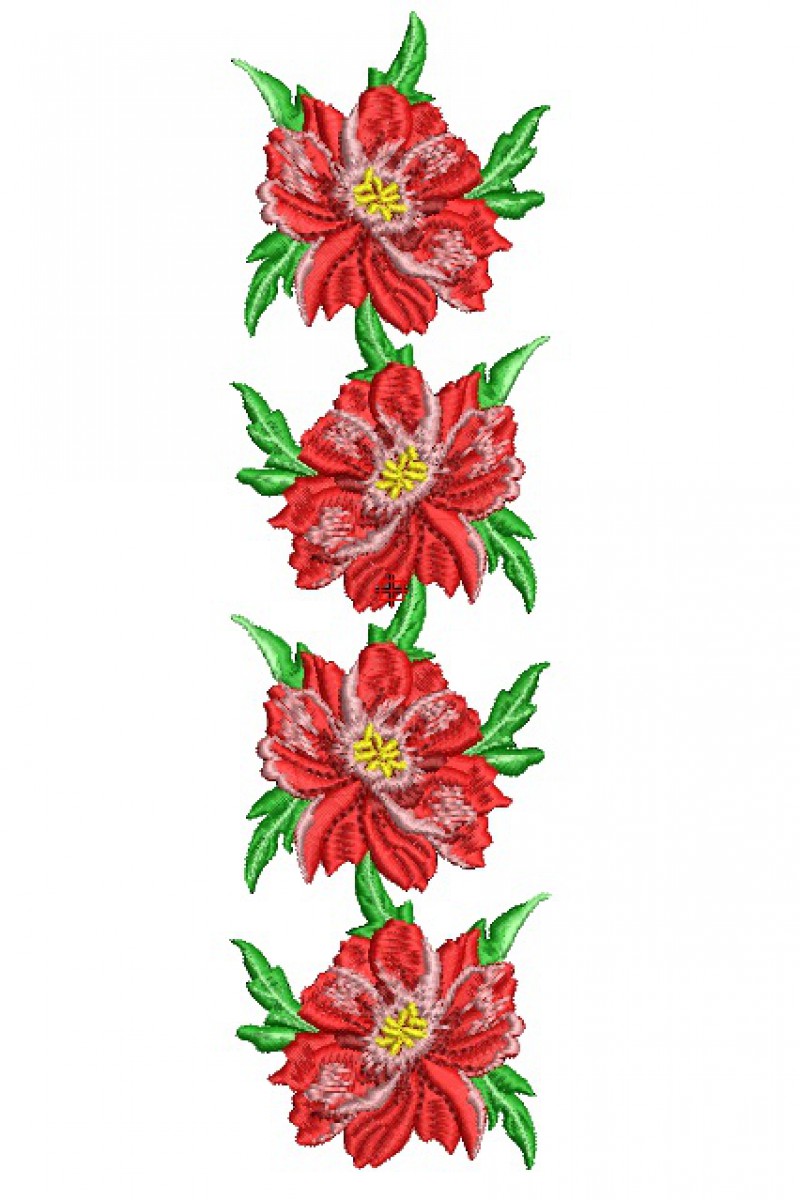 machine embroidery design, Flower peony