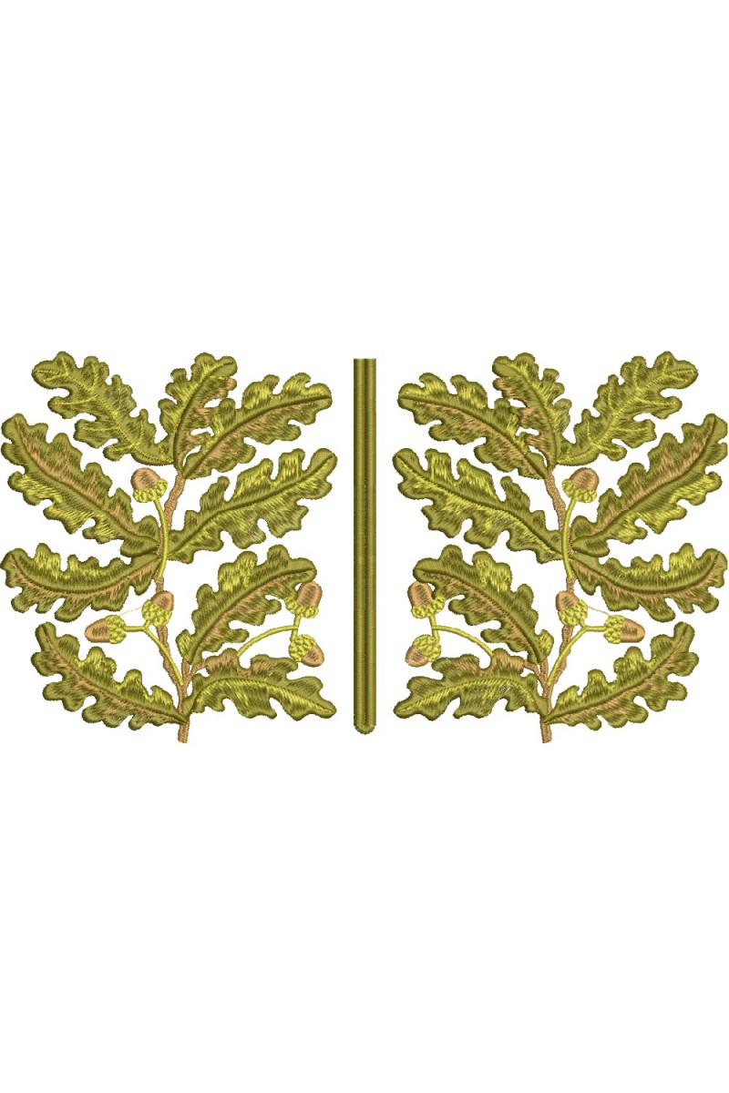 Machine embroidery design for a shirt, Oak