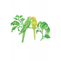 Design for machine embroidery Wavy Parrot