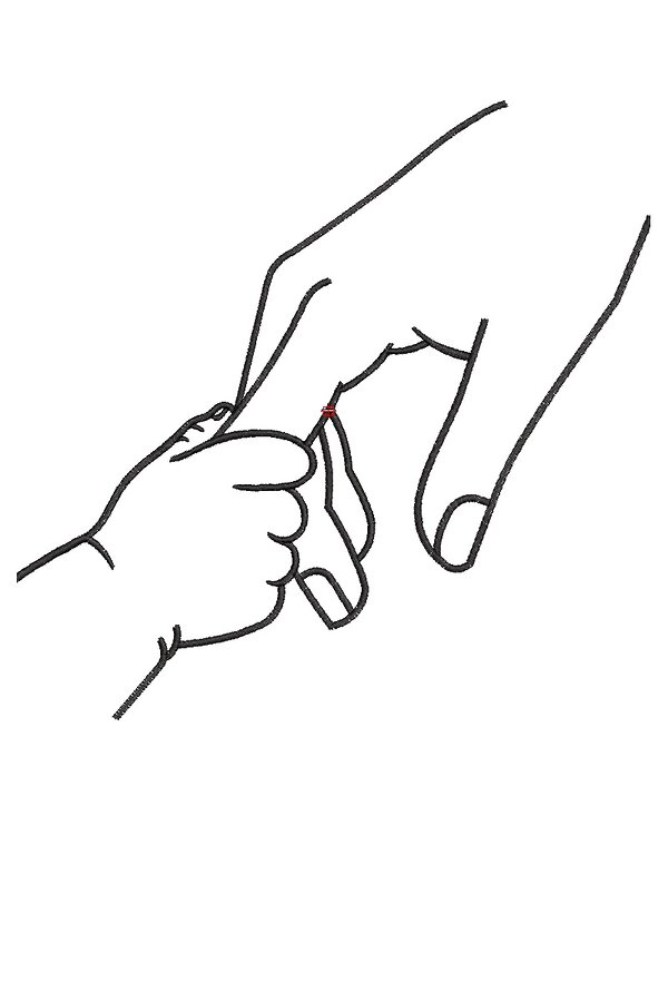 Outline machine embroidery design Dovira. 1x220 mm