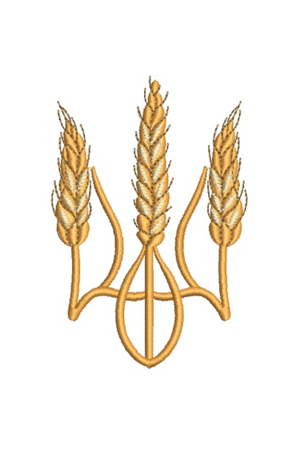 Дизайны машинной вышивки Герб из колосьев