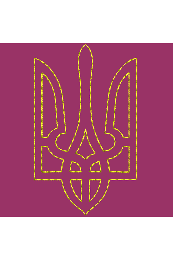 Designs of machine embroidery Coat of arms outline (triple stitch)