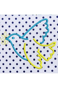 Designs of machine embroidery Yellow-blue bird