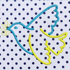 Designs of machine embroidery Yellow-blue bird