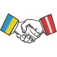 Machine embroidery design Partnership Ukraine-Latvia