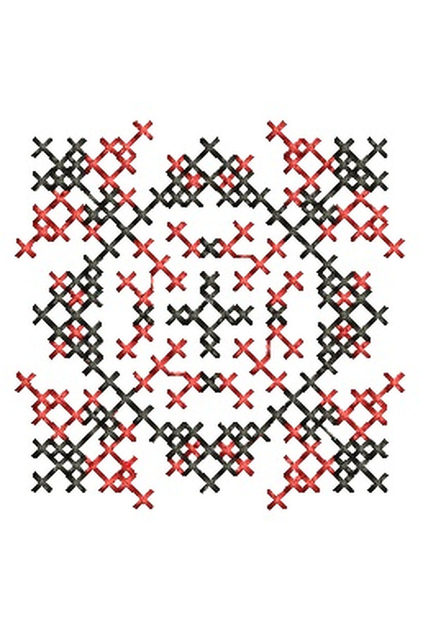 Cross-stitch machine embroidery design. Viktoriia ornament