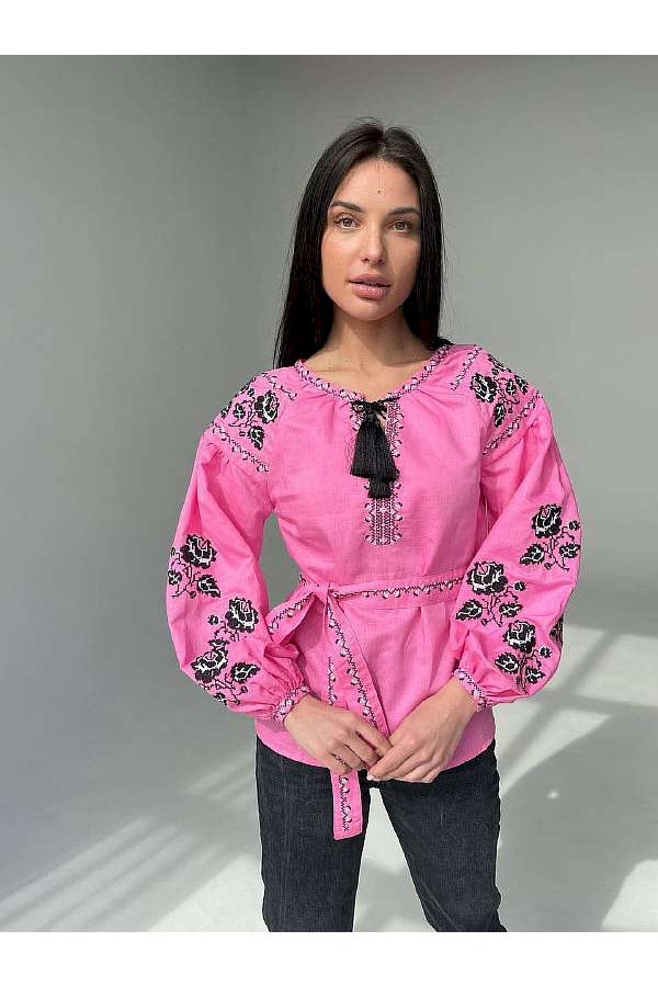 Pink embroidered shirt Rose