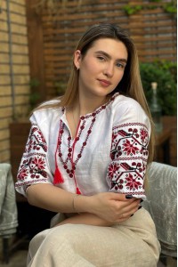 White embroidered shirt "Sharp Broken Branch"