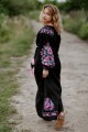 Жіноче вишите плаття довге Леля чорна