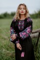 Жіноче вишите плаття довге Леля чорна