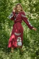 Жіноча вишита сукня з льону Півонія бордова, 52