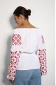 Vyshyvanka women's white with red embroidery Veronika