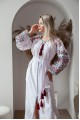 Zlata, white long dress with embroidery