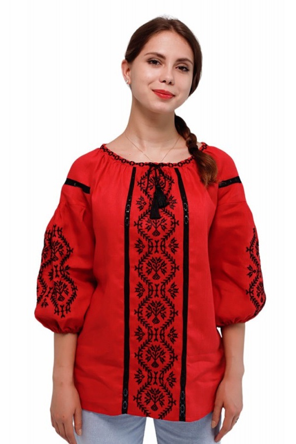 Leda, women's embroidered shirt, 56