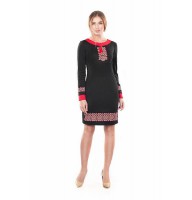 Malanka, black knitted dress. 46 size