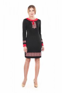 Malanka, black knitted dress. 46 size