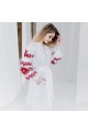 Chrystyna, white dress with lush embroidered sleeves