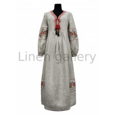 Colors, embroidered dress with embroidery,  linen
