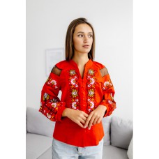 Berehynia, women's embroidered shirt, red