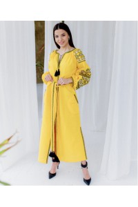 Yellow dress vyshyvanka Zlata