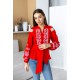 Bohemia, women's red embroidered shirt with white embroidery