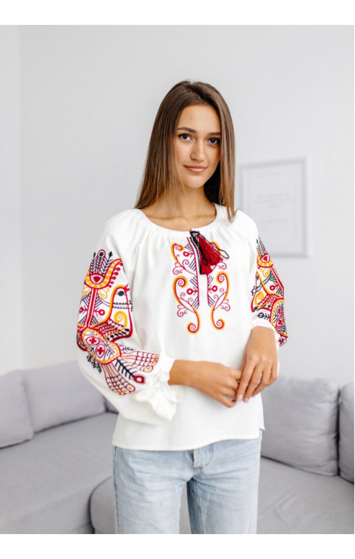 Vytynanka, women's embroidered shirt with cherry embroidery