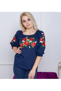 Perfection, dark blue women's blouse