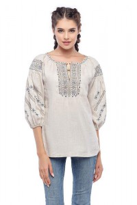 Miloslava, linen blouse (embroidered shirt)