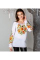 Easter egg, women's white embroidered shirt with gold