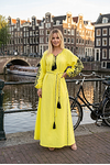 Vyshyvanka dress "Blooming Garden" yellow with black embroidery