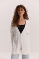 Жіночий в`язаний кардиган oversize молочний з пухнастої пряжі