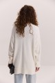 Жіночий в`язаний кардиган oversize молочний з пухнастої пряжі