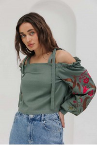 Green embroidered shirt May