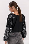 Black women's embroidered shirt Solovey