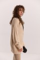 Жіночий в`язаний кардиган oversize світло-бежевий з пухнастої пряжі