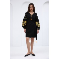 Black embroidered women's dress "Promin", S
