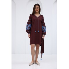 Brown dress embroidered shirt women's Ray, L