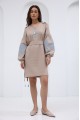 Beige embroidered women's dress Sunbeam