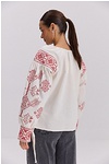 Women's embroidered milk jacket with wide cuffs with ties, Grace, size S