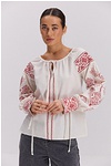 Women's embroidered milk jacket with wide cuffs with ties, Grace, size S