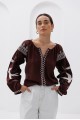 Women's brown embroidered jacket with Swallows