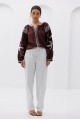 Women's brown embroidered jacket with Swallows