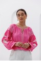 Women's embroidered jacket of pink color Swallows. L