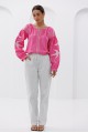 Women's embroidered jacket of pink color Swallows. L