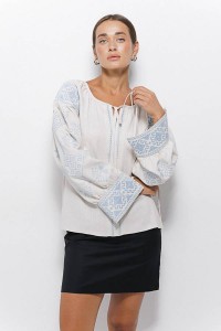 Women's embroidered milk jacket with wide cuffs with ties, Grace, size M