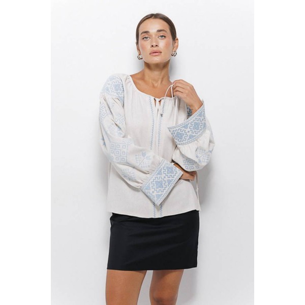 Women's embroidered milk jacket with wide cuffs with ties, Grace, size S