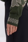 Dark green embroidered shirt with a turn-down collar of Rodoslav.