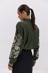 Dark green embroidered shirt with a turn-down collar of Rodoslav.