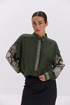Dark green embroidered shirt with a turn-down collar of Rodoslav.