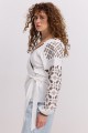 Milk embroidered women's shirt with chocolate embroidery Veronika